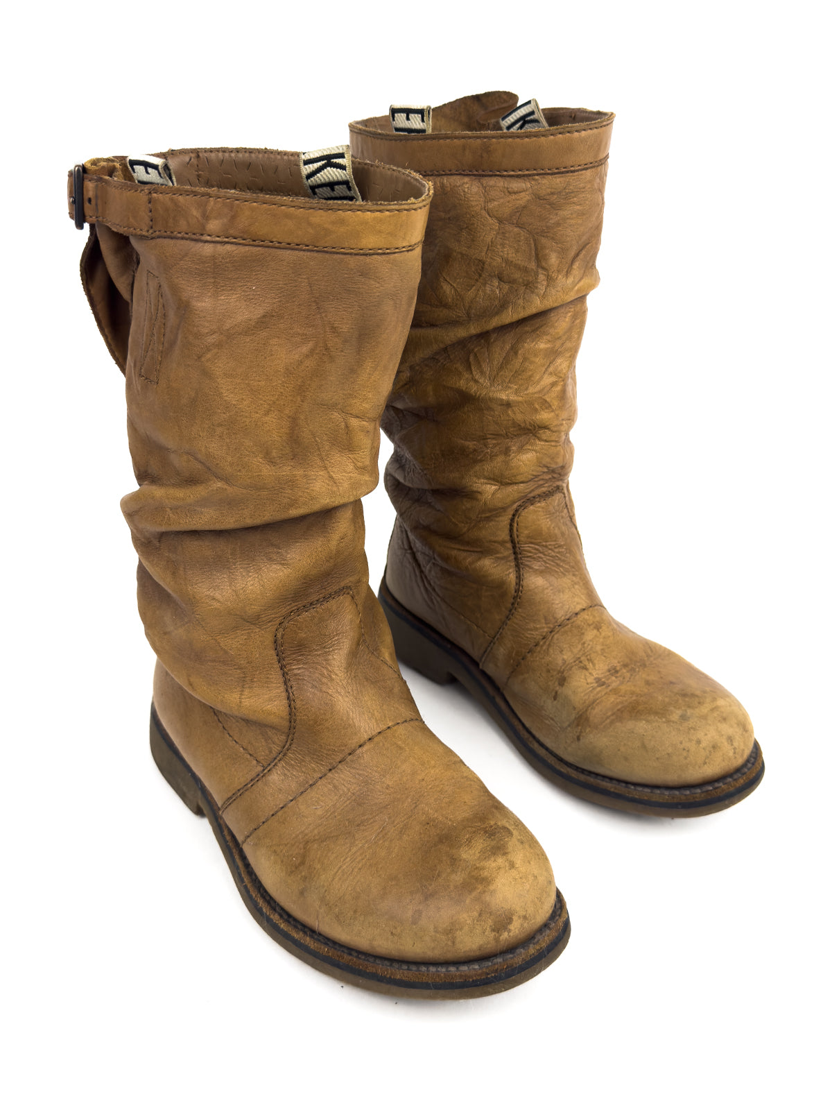 2000s Dirk Slouched Leather Ankle Boots