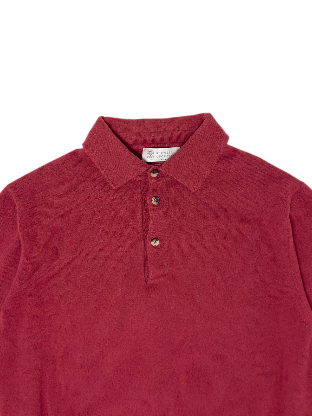 BRUNELLO CUCCINELLI 100% Cashmere Long Sleeve Polo Sweater