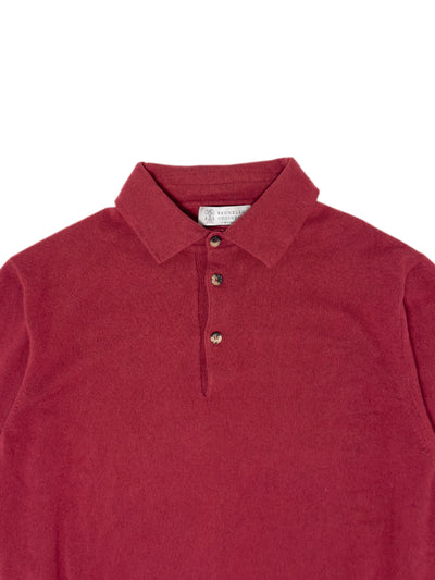 BRUNELLO CUCCINELLI 100% Cashmere Long Sleeve Polo Sweater
