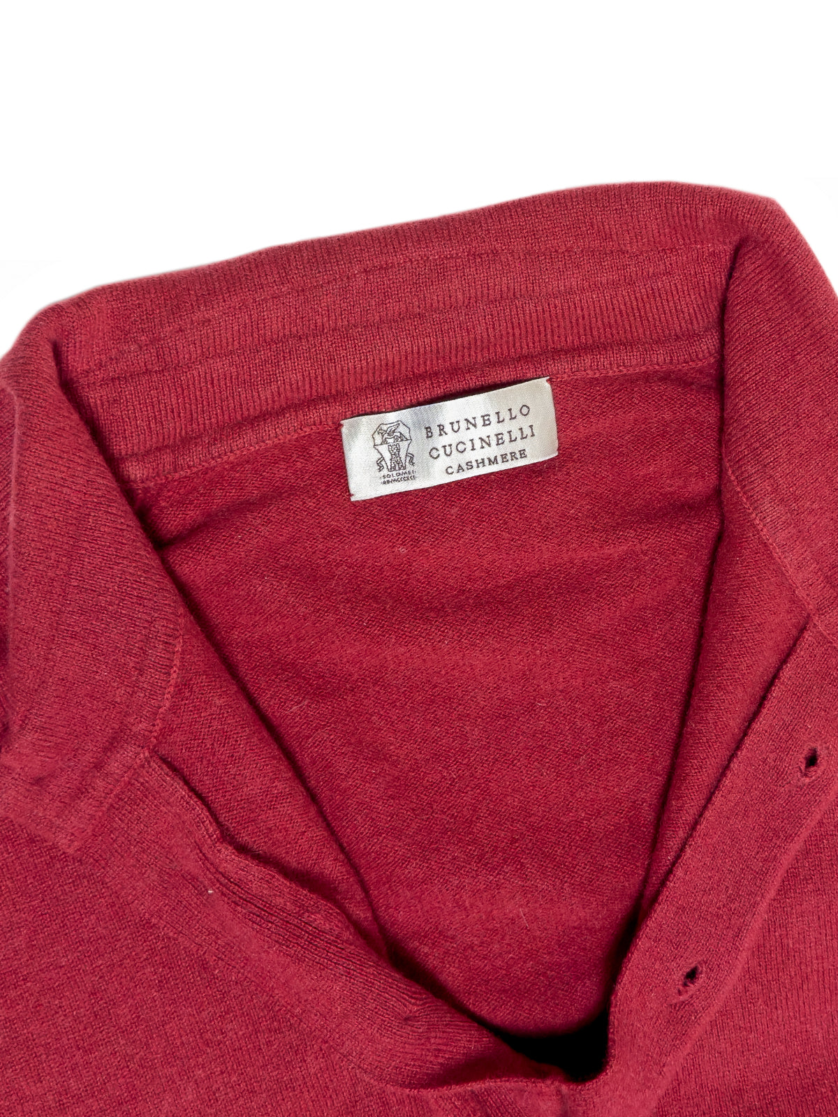 BRUNELLO CUCCINELLI 100% Cashmere Long Sleeve Polo Sweater