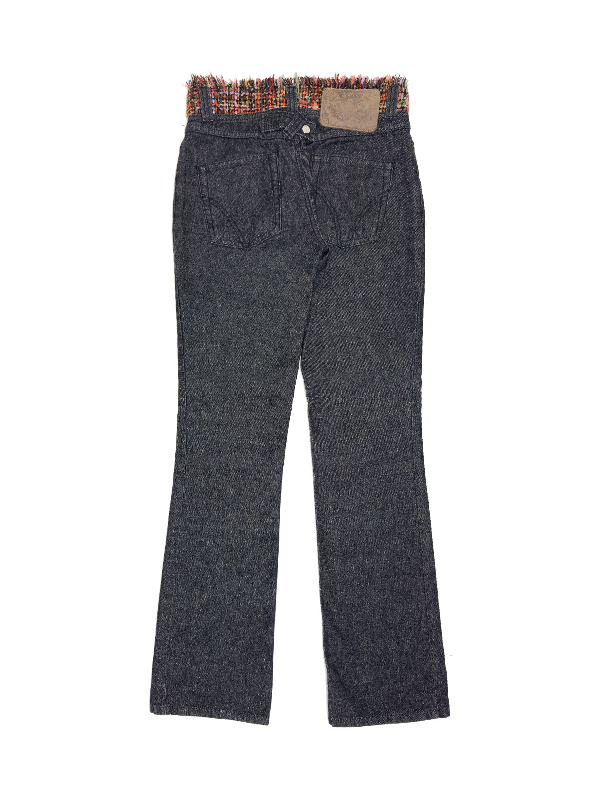 DOLCE & GABBANA 00s Archive Frayed Tweed Bootcut Jeans
