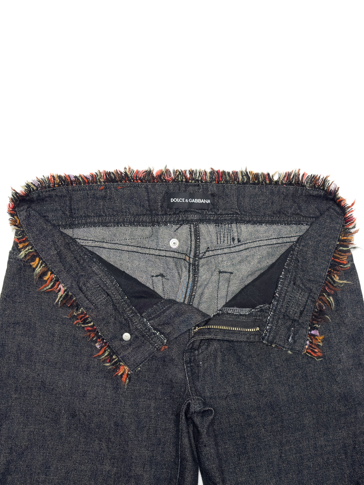 DOLCE & GABBANA 00s Archive Frayed Tweed Bootcut Jeans