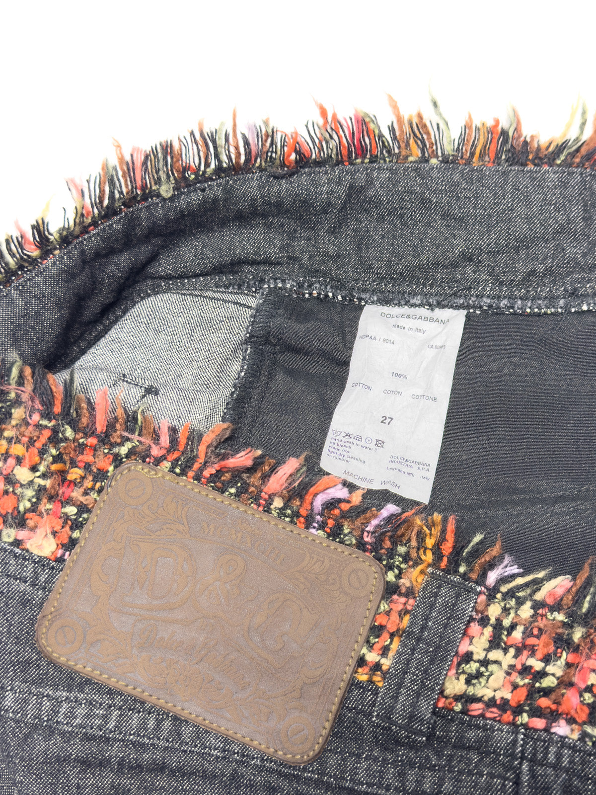 DOLCE & GABBANA 00s Archive Frayed Tweed Bootcut Jeans