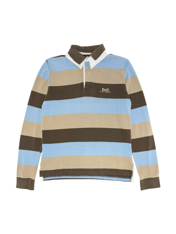 00s Striped Rugby Polo Shirt