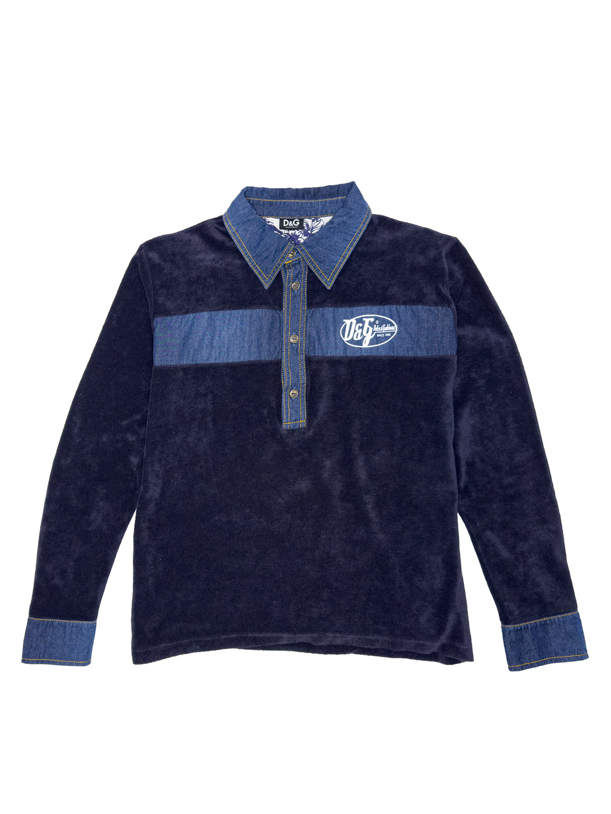 DOLCE & GABBANA Velour Rugby Polo Shirt