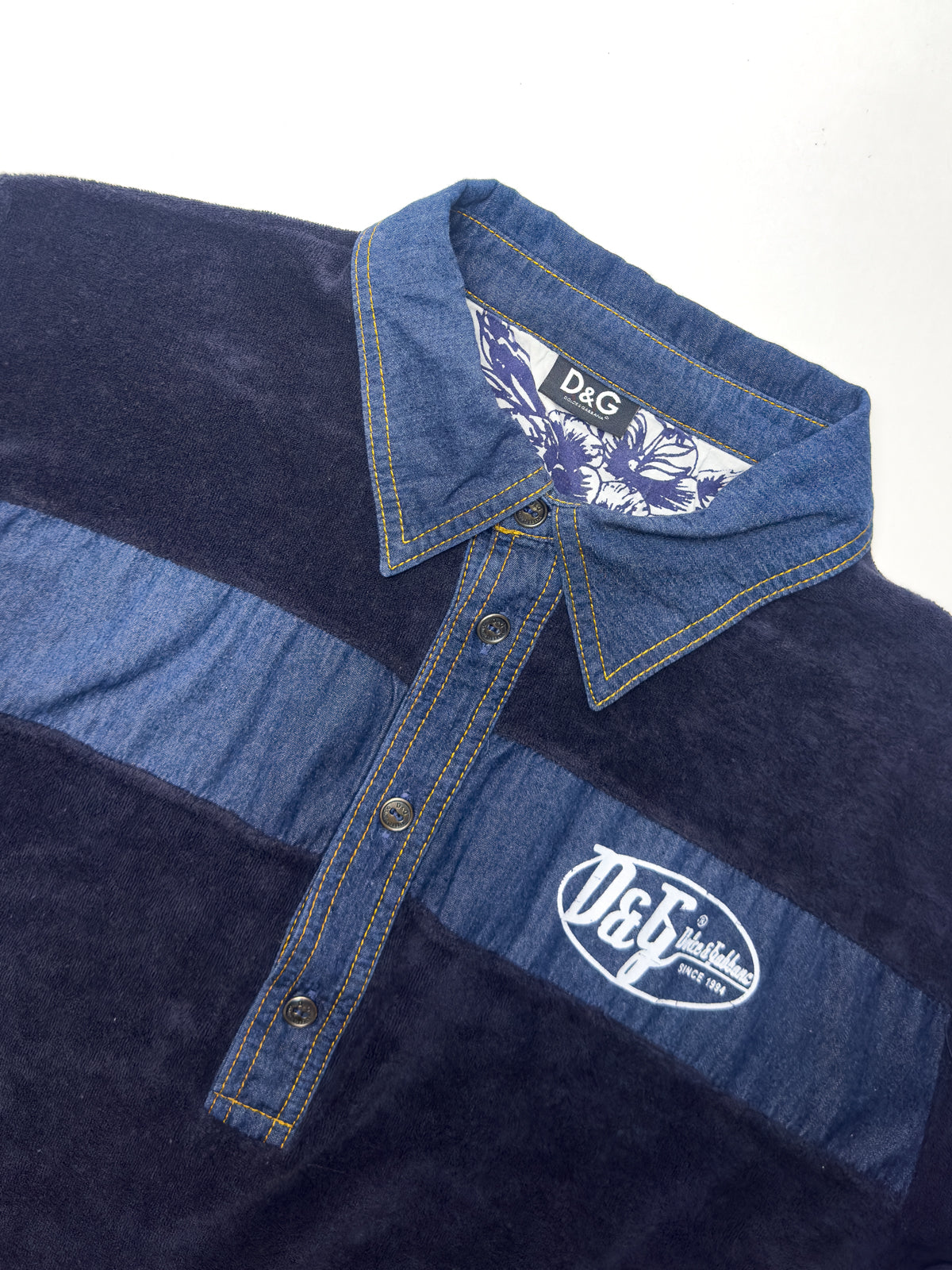DOLCE & GABBANA Velour Rugby Polo Shirt
