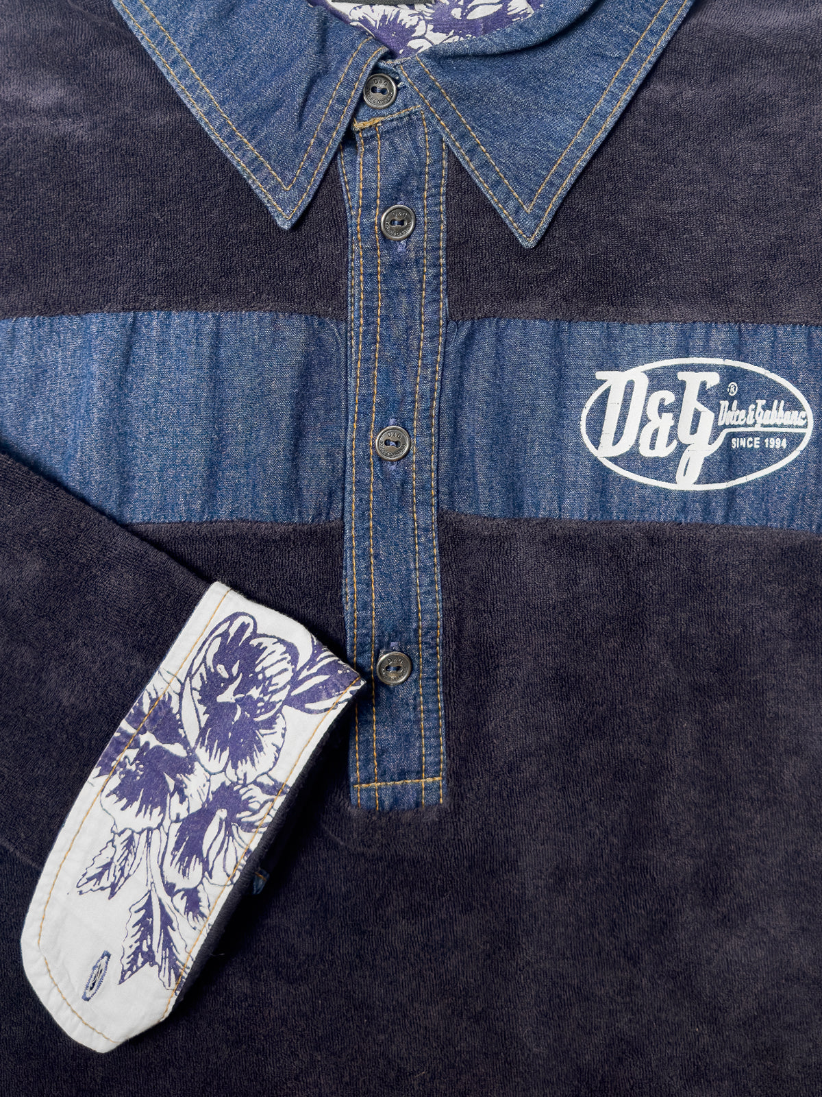 DOLCE & GABBANA Velour Rugby Polo Shirt