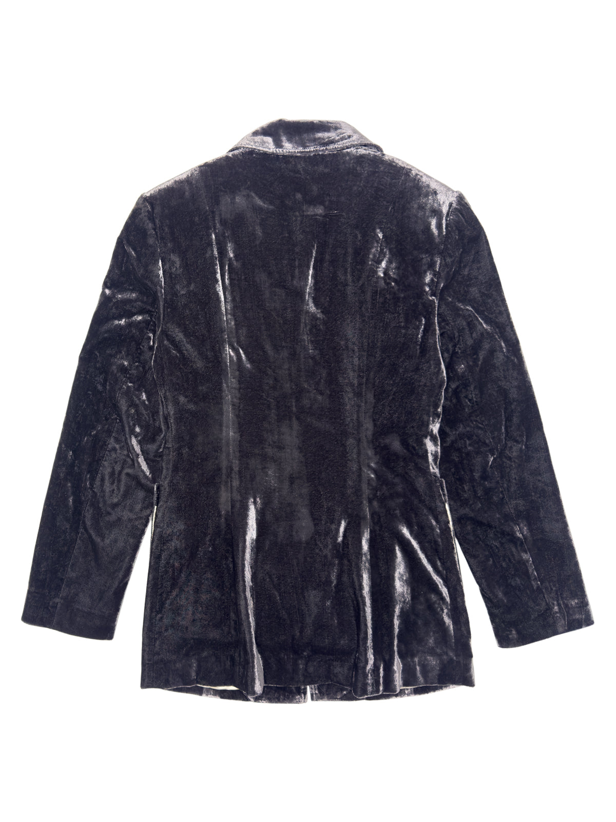 GANNI Crinkled Velvet Single-Breasted Blazer