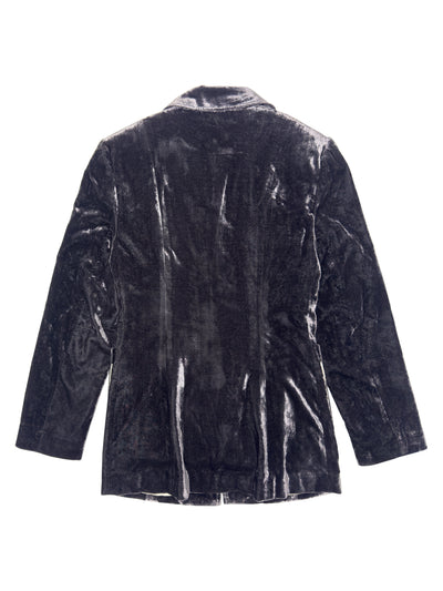GANNI Crinkled Velvet Single-Breasted Blazer