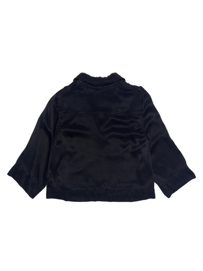 Ganni washed satin crop shirt