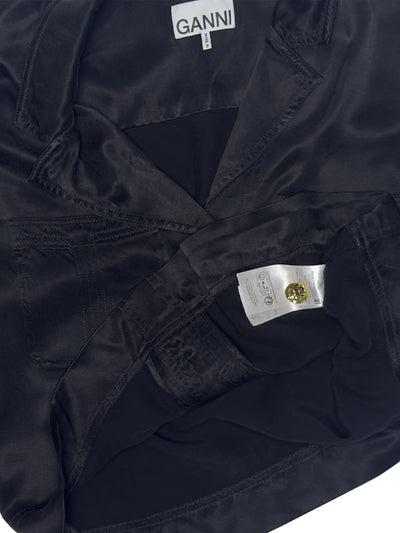 Ganni washed satin crop shirt