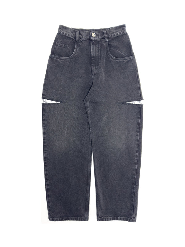 Cut-Out Wide Leg High Waist Jeans