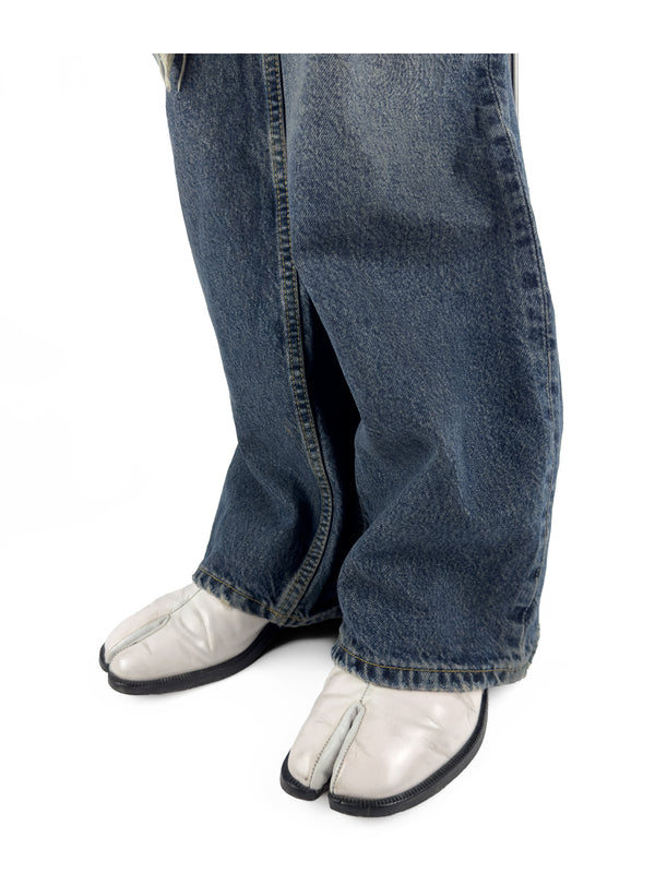 Tabi Split-Toe Painted Leather Loafers - retro