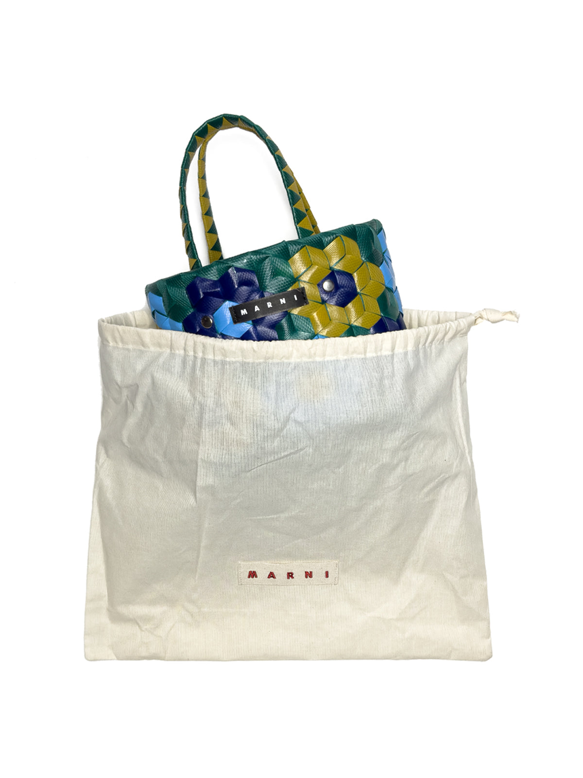 MARNI Marni Market Sunflower Woven Basket Bag