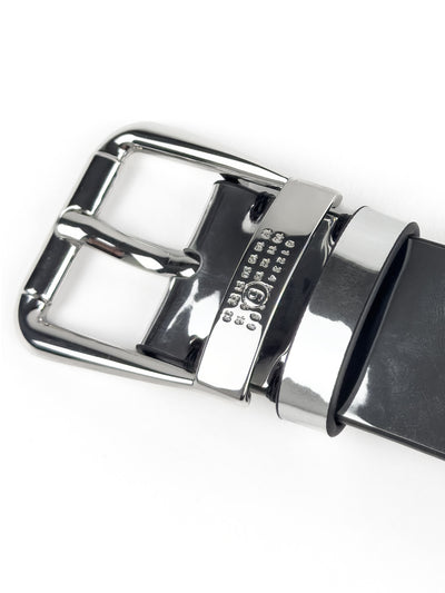 Mirror-Effect Metallic Silver Belt