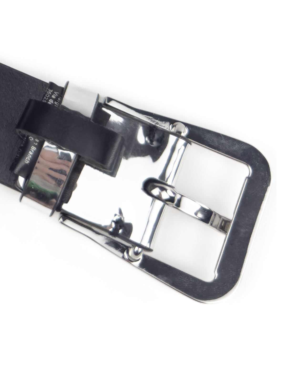 Mirror-Effect Metallic Silver Belt
