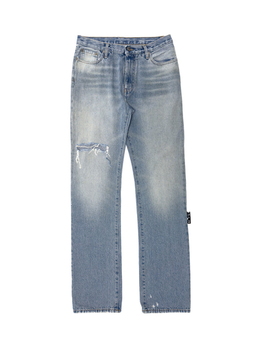 OFF-WHITE FW20 Paperclip Jeans Bleach Wash