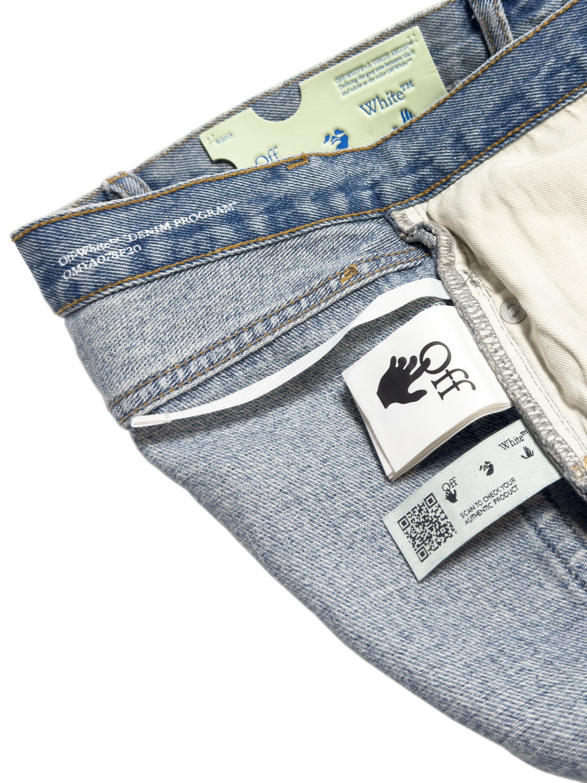 OFF-WHITE FW20 Paperclip Jeans Bleach Wash