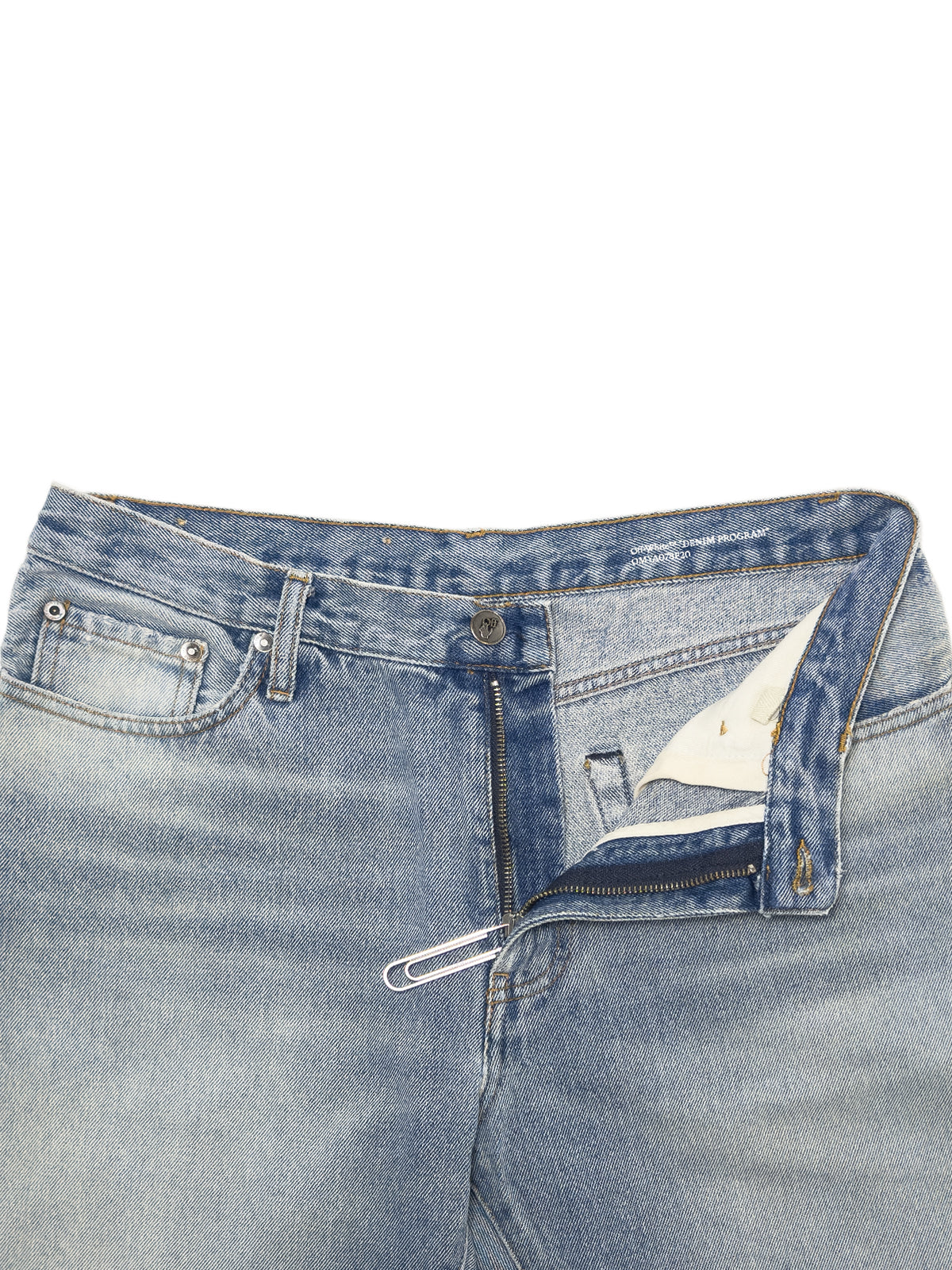 OFF-WHITE FW20 Paperclip Jeans Bleach Wash