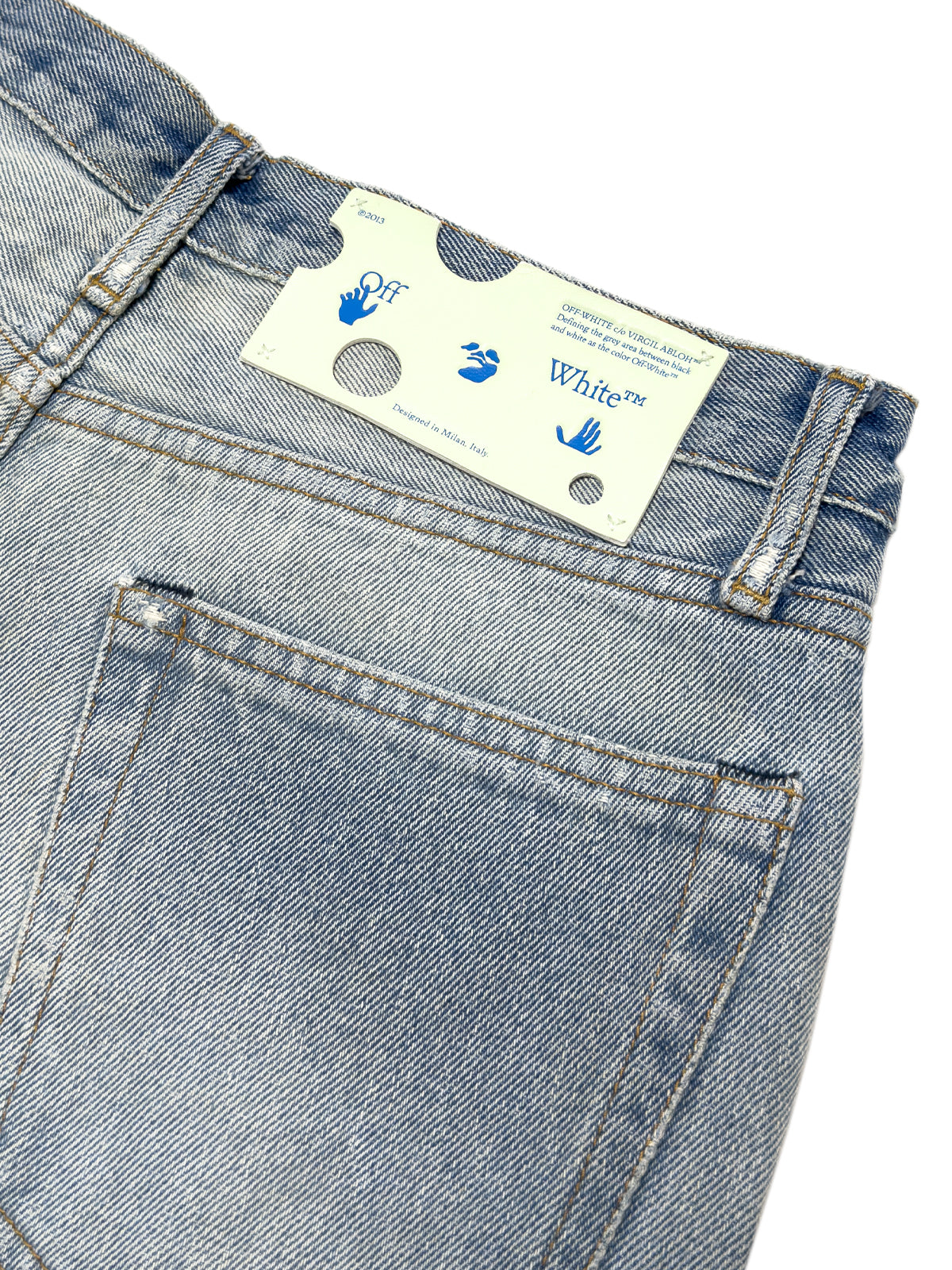 OFF-WHITE FW20 Paperclip Jeans Bleach Wash