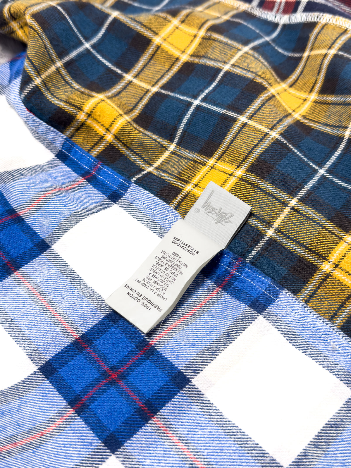 STÜSSY FW16 Mixed Plaid Patchwork Flannel Shirt