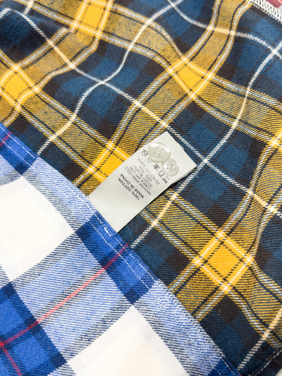 STÜSSY FW16 Mixed Plaid Patchwork Flannel Shirt