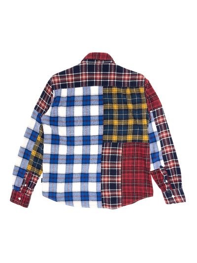 STÜSSY FW16 Mixed Plaid Patchwork Flannel Shirt