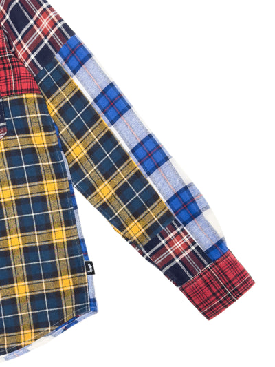 STÜSSY FW16 Mixed Plaid Patchwork Flannel Shirt