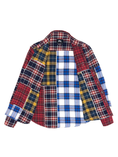 STÜSSY FW16 Mixed Plaid Patchwork Flannel Shirt