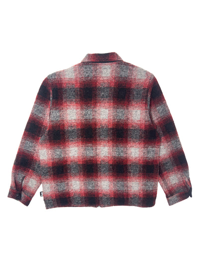 STÜSSY FW23 Brushed Wool Plaid Zip Shirt