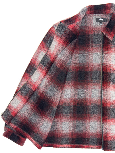 STÜSSY FW23 Brushed Wool Plaid Zip Shirt
