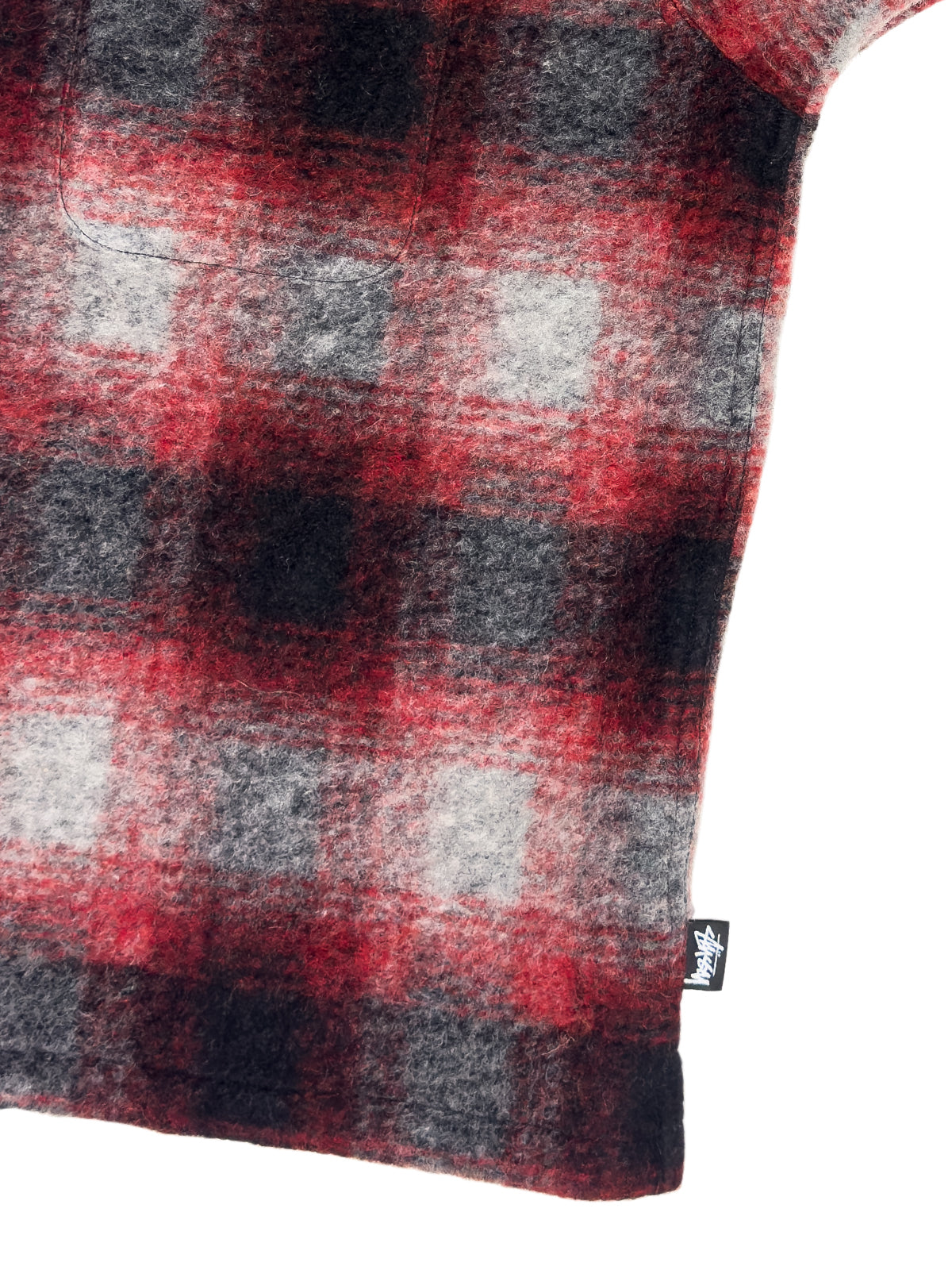 STÜSSY FW23 Brushed Wool Plaid Zip Shirt