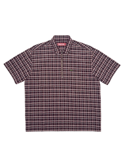 SUPREME FW23 Plaid Corduroy Half Zip S/S Shirt
