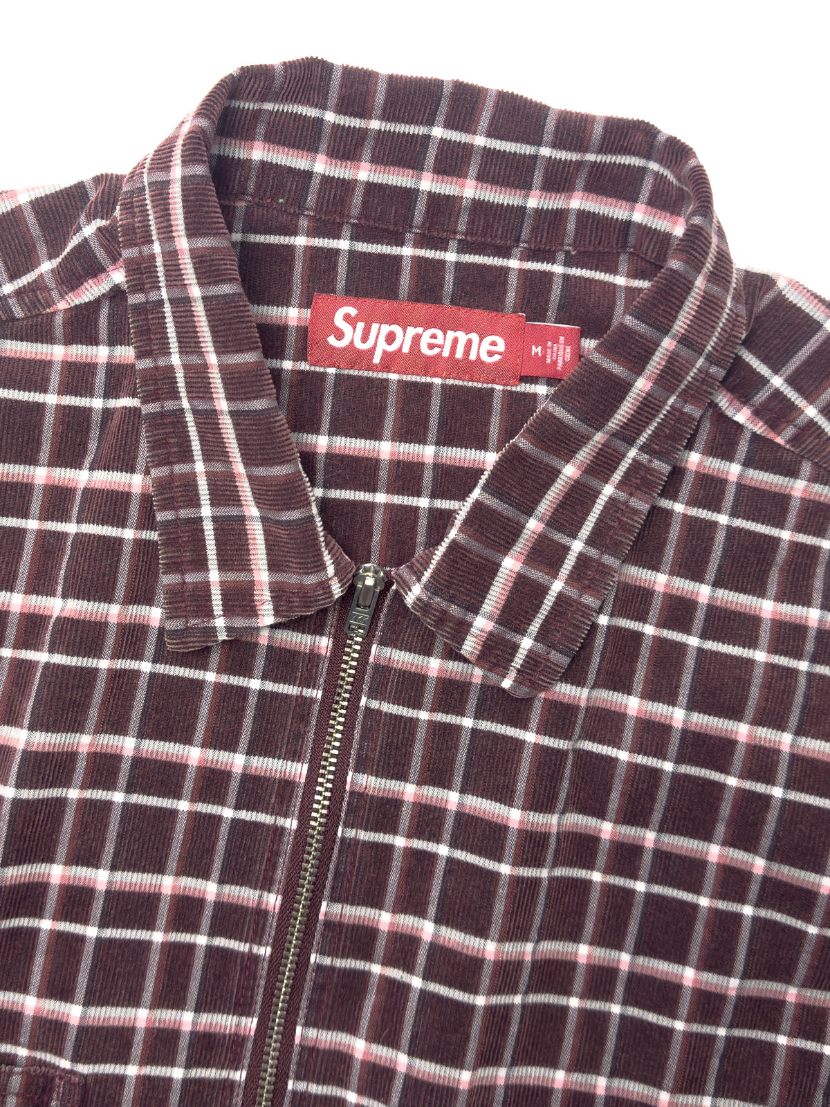 SUPREME FW23 Plaid Corduroy Half Zip S/S Shirt