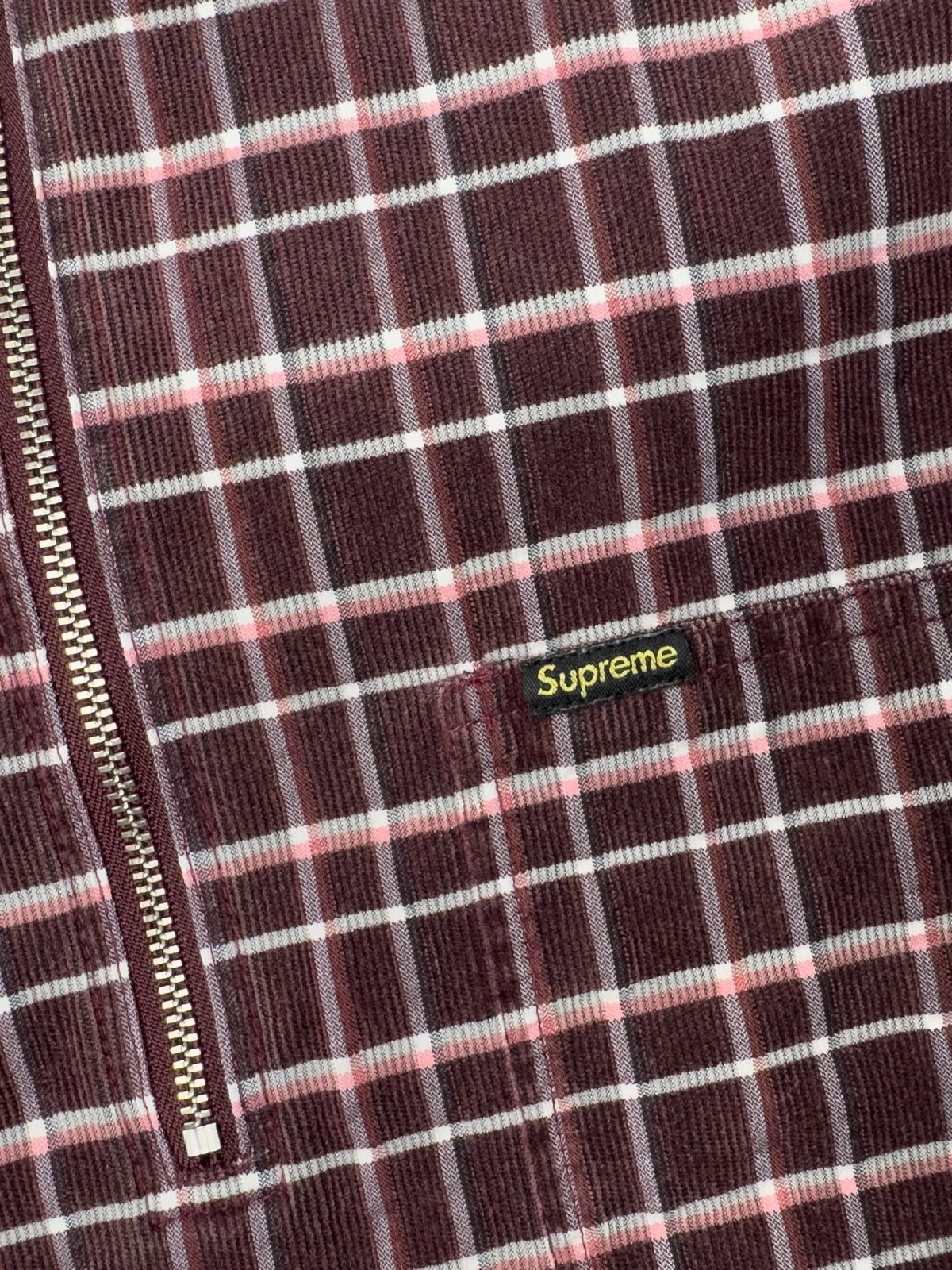 SUPREME FW23 Plaid Corduroy Half Zip S/S Shirt
