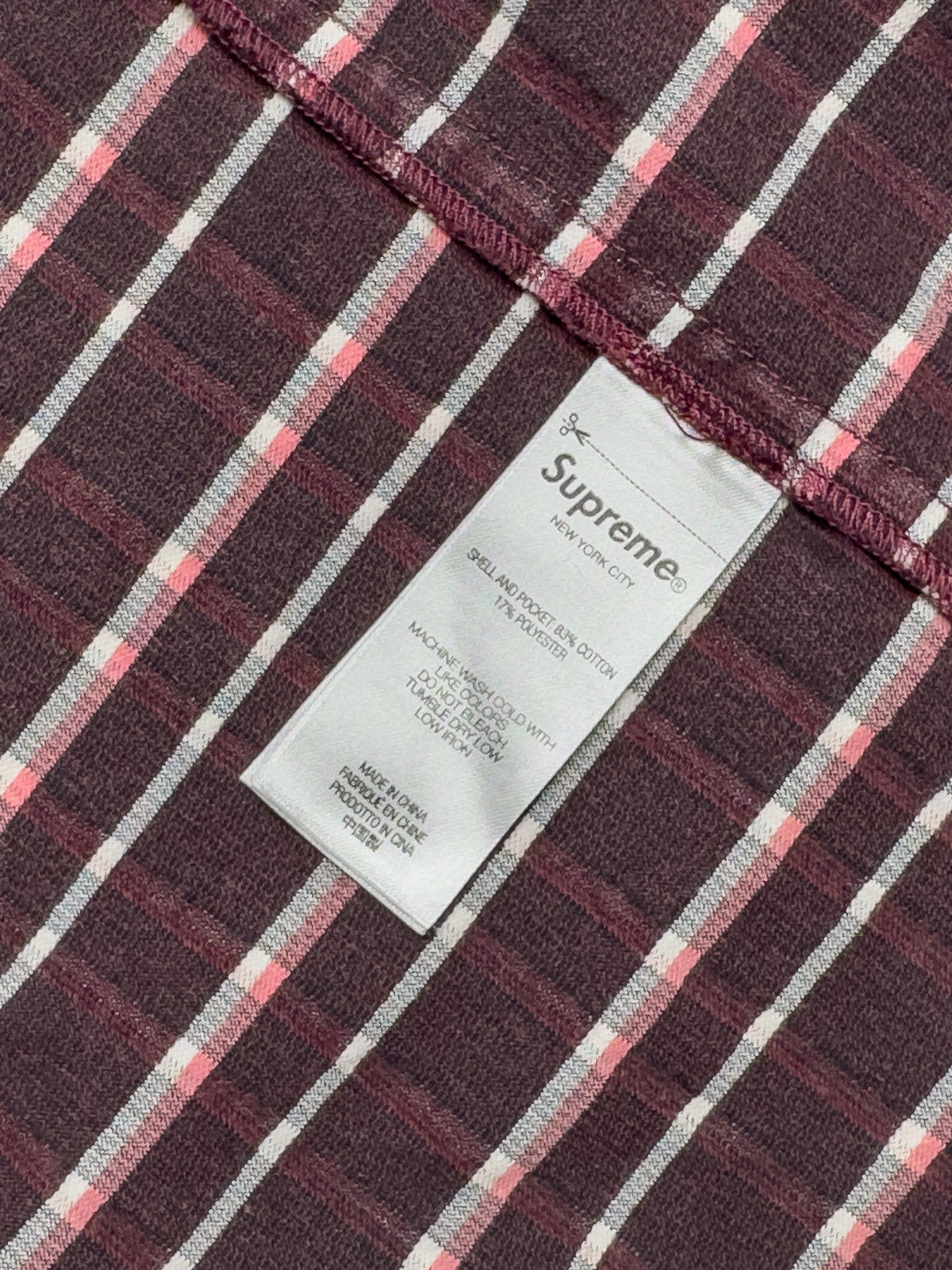 SUPREME FW23 Plaid Corduroy Half Zip S/S Shirt